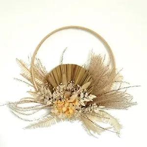 Real Dried Plants Wreath Rustic Dried Nature Flower Wreath Wall Hanging A