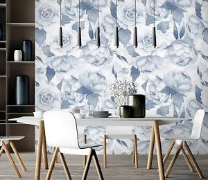 3D Blue Peony Flower 444NAO Wallpaper Wall Mural Self-adhesive Uta Naumann Fay