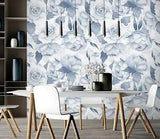3D Blue Peony Flower 444NAO Wallpaper Wall Mural Self-adhesive Uta Naumann Fay