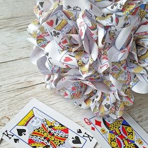 6 x Playing Card Paper Flowers - Las Vegas Wedding - Casino Night - Casino Party Decorations