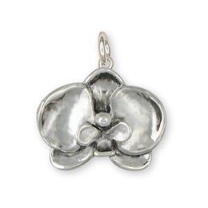 Orchid Jewelry Sterling Silver Orchid Charm Handmade Flower Jewelry OR1-C