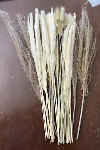 30 Pcs Natural Dried Pampas Grass 17 Inch Stems Reed Flower Wedding Bouquet Hom
