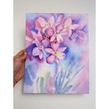 Orchids Contemporary Original Watercolor Painting Pink Flowers Hand painted Aquarelle Realistic Pink Florals Botanical Bouquet Gift for Her