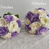 Lilac Wedding Bouquets Ivory Rose Bouquets for Bride Bridemaid ,Cutomized Wedding Bouquets for the Big Day