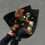 Finished Luxurious Crocheted Black Premium Calla Lily Bouquet - Bold Elegance for Modern Spaces