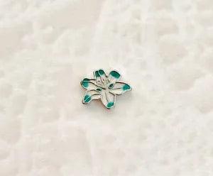 Blue Flower floating charm for living locket lily spring