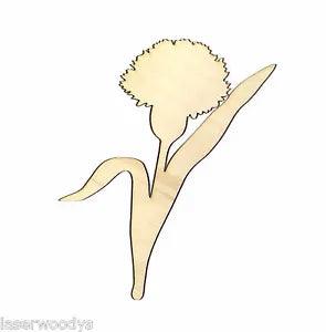 Carnation Flower Unfinished Wood Shape Cut Out CF955 Crafts Lindahl Woodcrafts