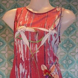 Sleeveless Top of Native Australian Orchids on Red Timber, day or night wear.