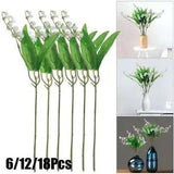 6/12/18X Artificial Flower White Lily Fake Plants UV Resistant Shrubs Home Decor