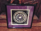 Beautiful VINTAGE Modern Purple DRIED FLOWERS Floral Wall Art ~ SIGNED & FRAMED!
