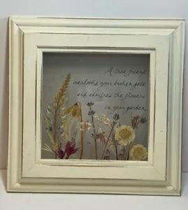 Beautiful Wood & Glass Framed Pressed Flower Wall Art Decor Artist Designed 9x9