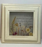 Beautiful Wood & Glass Framed Pressed Flower Wall Art Decor Artist Designed 9x9