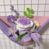 purple flowers / crochet rose bouquet / stargazer lily bouquet / for mom gift / for her / for her gifts / birthday gift