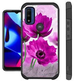 FUSION Case For Motorola Moto G Pure Hybrid Phone Cover PEONY FLOWER PINK