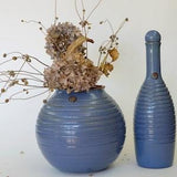 Vintage Ceramic Bowl and Bottle / Unique Orchid Pot / Plant Pot / Handmade Planter / Lavender Ceramic Vase /