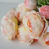 16" Peach Pink Ranunculus Bush, Artificial Silk Flowers, Spring Wedding Flowers, Faux Rose Bouquet, Fake Ranunculus, Summer Weddings