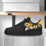 Black / Sunflower Yellow Nike Air Force 1 Custom Sneaker