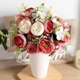Artificial Peony Flower Silk Scene Vase Garden Wedding Home Table Decorations