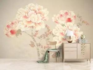 3D Pink Peony Flower ZHUA2312 Wallpaper Wall Murals Removable Self-adhesive Amy