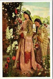 Victorian Concubine Holding Japanese Lilies Harem Garden Lewis Museum Art Card
