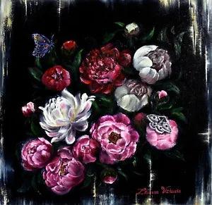 Peony Painting Original Art Floral Dutch Flower Painting Zhanna Vitkovska