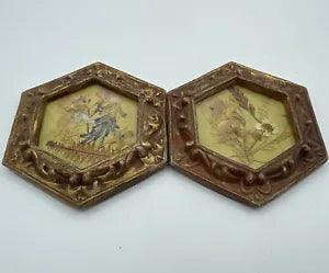 Vintage Dried Flowers Wall Hanging Pair Made In Hong Kong