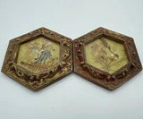 Vintage Dried Flowers Wall Hanging Pair Made In Hong Kong