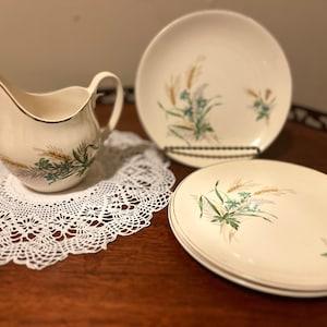 Johnson Brothers Dessert Plates Creamer Teal Flower Wheat Bouquet England Spare Replacement