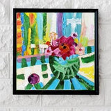 Peonies Oil Painting Flower Original Art Custom Textured Impasto Peony Square Artwork Bouquet 3D Personalized Gift by FusionArtCreation