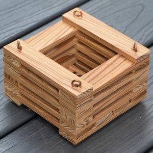 103. Salvaged Red Pine Wood Hanging Basket Planter for Orchids, Bromeliads, Ferns, Cacti, Other Epiphytes and Succulents