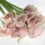 FiveSeasonStuff 10 Stems Real Touch (Light Fuchsia) Calla Lilies Artificial Flower Bouquet, Wedding, Bridal, Party, Home D¡§?cor DIY