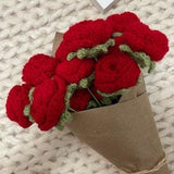 Crochet Forever Flowers Red Roses Bouquet ? handmade crochet amigurumi plush toy