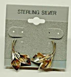 VINTAGE STERLING SILVER CALLA LILIES FLOWER SCREW BACK NON-PIERCED EARRINGS NYE.