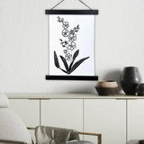 Orchid Wall Art Hanging Canvas Minimalist Black and White Line Art Simple Floral Plant Wall Decor Framed Canvas Painting for Bathroom Decor