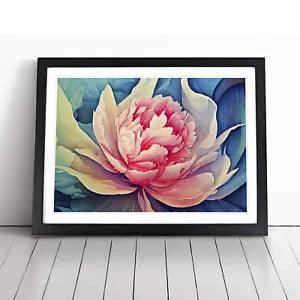 Watercolour Peony Flower Framed Wall Art Poster Print Home Decor Picture Large