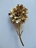Vintage Giovanni Signed Gold Tone Carnation Flower Brooch Pin