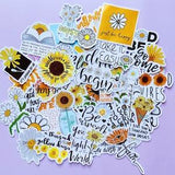 Daisy& Sunflower Sticker Pack-Stay Positive- Inspired Quotes-Encouragement-Glossy