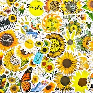 50 pcs "Sunflower" Sticker Pack | Autumn | Fall Decor | Pressed Flower | Floral Gifts | Plant Stickers | Sunflower Decal | Sunflower Wreath