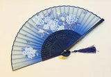 Chinese Peony Flower and Butterfly Design Hand Folding Fan Silk Blend Fan