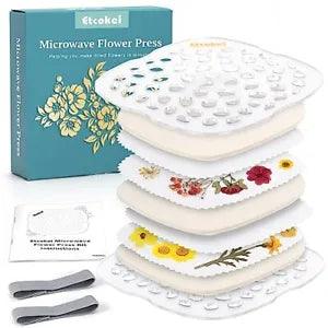 Etcokei Quickly Microwave Flower Press Kit, 2 Layers 9" Flower Pressing Kit,