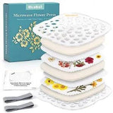 Etcokei Quickly Microwave Flower Press Kit, 2 Layers 9" Flower Pressing Kit,