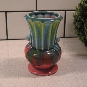 Vintage Bud Vase Air plant Eyeliner holder Gorgeous glaze Like a rainbow Art Deco reminiscent made in Japan Relpo original sticker boho gift