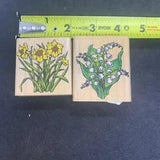 Penny Black Rubber Stamps Lot of 2 763D Daffodils & 764D Lily of the Valley