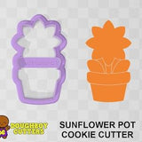 Sunflower Pot Cookie Cutter | dough, fondant or polymer clay cutter |  Various sizes | Shapes for cookies, craft and Jewelry | Spring time