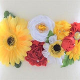 Sunflower Maternity Sash, Yellow White Red Flower Sash, Sunflower Theme Baby Shower, Red Sunflower Mommy to Be and Daddy To Be, Custom