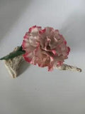 Capodimonte Ceramic Carnation on a tree trunk Made in Italy.