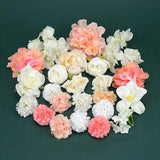 24pcs DIY Silk Flower Head Combo Set Handcrafted Bulk Rayon Flower Head Kit Fake Flower For DIY Wreath Bouquet Crown Material Pack