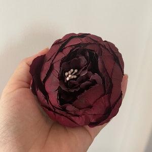 Burgundy Flowers Artificial Peony, Fake Peony Heads, Dark RedSilk Flower Wedding Flowers for Crafts Wedding Bouquets Decor