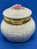 Belleek Ireland Flower Of The Month  January Pink Carnation Trinket Box