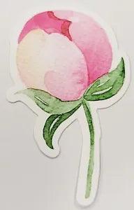 Watercolor Looking Peonie Type Flower Sticker Decal Artist Rendition Great Gift